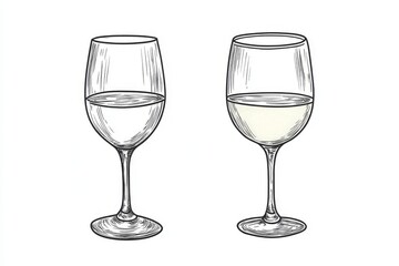 A single-line wine glass drawing, great for printable art and tattoo designs