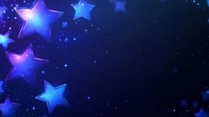Wall Mural - a dark night sky filled with abstract, starry patterns, featuring twinkling or blinking white and pu