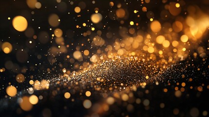 Wall Mural - golden light background with bokeh. a solid golden sparkler. image of ai with black background. a ba