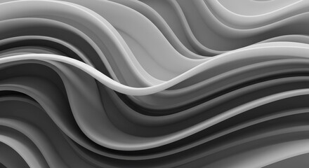 Monochrome undulating forms create an abstract flowing three dimensional background