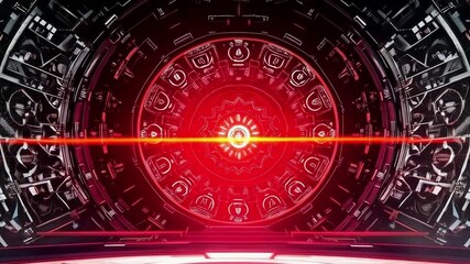 A FUTURISTIC PORTAL HALLWAY WITH ADVANCED TECHNOLOGY OF THE FUTURE