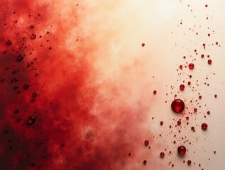 Wall Mural - Red water droplets creating a gradient on a light background