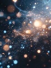 Leinwandbilder - Microscopic gas particles suspended in the air create a captivating visual spectacle of light and color. Generative AI