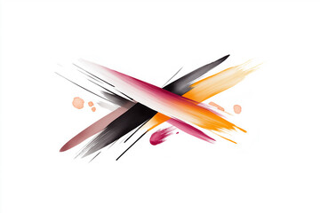 Wall Mural - Abstract wallpaper design featuring dynamic brush strokes in vibrant colors and contrasting tones