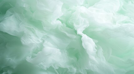 Wall Mural - Soft green abstract background with flowing textures resembling gentle waves of fabric