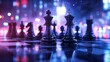 © Martinah - A Captivating Chess Game, Strategy and Tactics in the Urban Nightscape