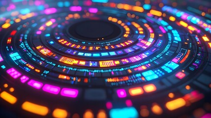 Abstract Technology Background with Glowing Data and Futuristic Design