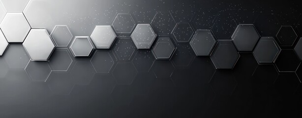 Geometric Abstract Design with Interconnected Hexagons and Soft Ambient Lighting