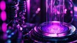 © malayeka - Futuristic lab equipment with glowing purple vial.