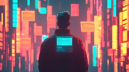 Cybersecurity Specialist Analyzing Data Flow, Software Development, and Digital Transformation