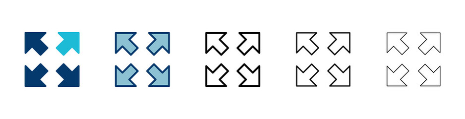 Fullscreen Icon vector isolated on white background. Expand to full screen icon. Fullscreen sign icon. Arrows symbol