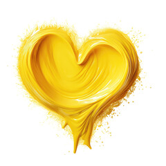 Wall Mural - yellow heart shape on transparent background