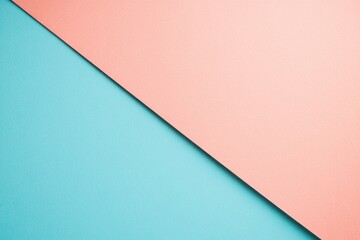 Wall Mural - Pastel pink blue paper background diagonal split design