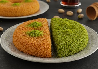 Wall Mural - delicious knafeh a sweet and savory delight