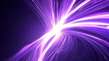 Wall Mural - dynamic flowing purple and white light trails in an abstract animation