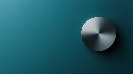 Wall Mural - a modern, cylindrical door lock, brushed aluminum finish