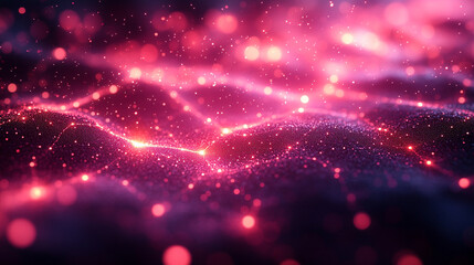 Abstract big data visualization in cyberspace with digital circles and random web fragments, representing information particles in a neural network for a futuristic modern theme