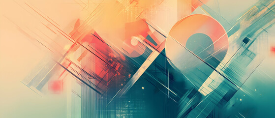 Wall Mural - abstract futuristic digital geometric technology background -