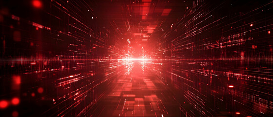 Wall Mural - abstract matrix red background -