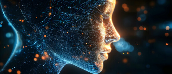 Wall Mural - advanced ai technology with deep learning algorithms, futuristic technological singularity -