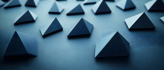 Wall Mural - background with blue triangles for an it company -