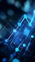 Wall Mural - blue growth graph representing business success and financial data -