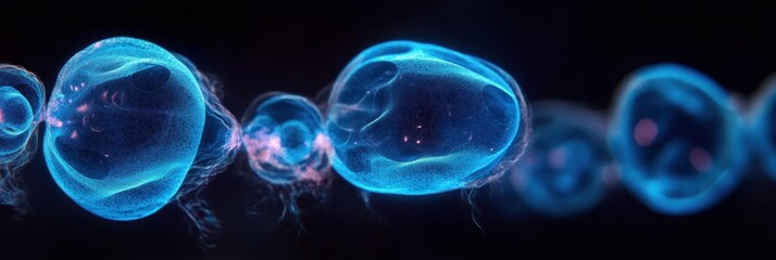 Aufkleber - Glowing gas bubbles form an enchanting display underwater in a mesmerizing moment. Generative AI