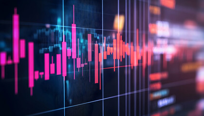 Wall Mural - candlestick graph chart of stock market investment trading -