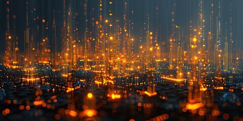 Wall Mural - 3D-rendered quantum chips enhancing 5G 