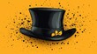 © frozen.Std - black bowler hat isolated catoon