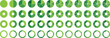 © BRUSH STUDIO 🌍 - Circle pie chart set. Pie chart color icons. Circle section graph. Segment slice sign. 1,2,3,4,5,6,7,8,9,10,11,12 segment infographic. Wheel round diagram part symbol. Vector illustration.