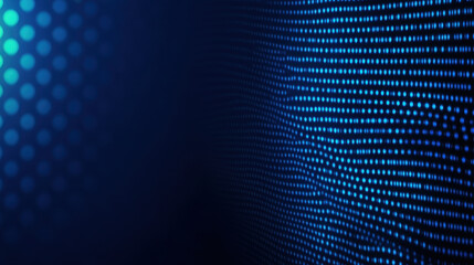 Wall Mural - abstract blue digital background with dots creating wave effect, conveying sense of depth and moveme