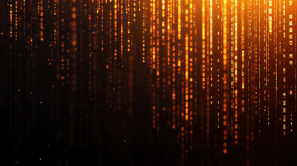 Wall Mural - digital background with glowing orange lines resembling data streams