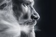 © twilight mist - A dramatic black and white composite of a lion and a human