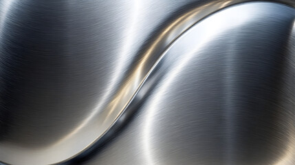 Wall Mural - steel texture with curved reflections and depth