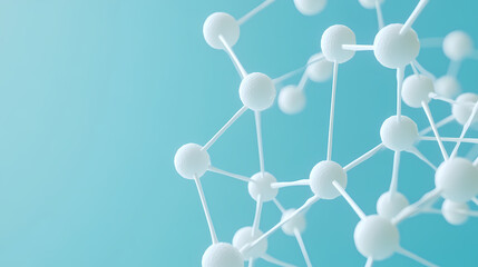 3D Molecular Structure with Blue Background