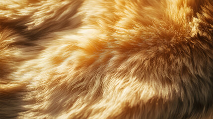 Wall Mural - fluffy fur in golden tones with delicate shadows adding depth