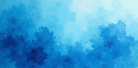 Wall Mural - Abstract blue watercolor texture with space elements, texture, stars