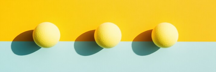 Poster - Minimalist Tennis Ball Symmetry Bold Color Pop Design for Sports Marketing, Digital Creative Content, and Modern Brand Storytelling