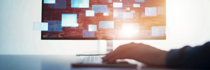 Aufkleber - Hybrid Workspace Transformation Immersive Digital Workflow with AI-Enhanced Productivity, Blending Remote Connectivity and Ergonomic Innovation for Next-Gen Professional Environments