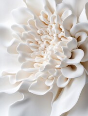 Aufkleber - Ethereal Minimalist Botanical Sculpture Pure White Floral Macro for Wellness Branding, Luxury Design Inspiration and Mindful Creative Content