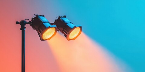 Aufkleber - Cinematic LED Stage Lighting Vibrant Gradient Design for Professional Production, Creative Visual Technology and Immersive Atmospheric Illumination Techniques