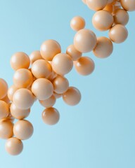 Poster - Molecular Connectivity Visualization Soft Peach Spherical Cluster Design for Biotech Innovation, Digital Research, and Scientific