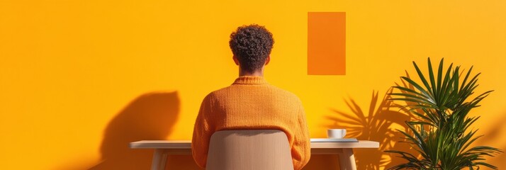 Aufkleber - Vibrant Gen Z Workspace Aesthetic Minimalist Home Office Design with Ergonomic Comfort, Tropical Accents and Productivity-Boosting Chromatic Inspiration