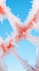Poster - Crystalline Winter Aesthetics Frost Fractal Art for Minimalist Design, Climate Tech Visualization and Seasonal Innovation Marketing