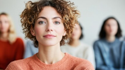 Aufkleber - Empowered Workplace Wellness Inclusive Gen Z Professional Women in Soft-Toned Mindful Collaborative Environment - Adaptive Corporate Culture Imagery