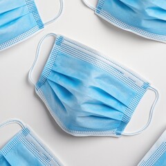Aufkleber - Pandemic Preparedness Minimalist Blue Surgical Masks Showcasing Global Health Innovation, Emergency Response, and Modern Medical Protection Strategies