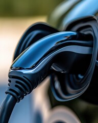 Aufkleber - NextGen EV Charging Solution Sleek Futuristic Power Connector Symbolizing Clean Mobility and Urban Sustainability Innovations for Climate-Conscious Transportation