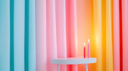 Aufkleber - Gradient Minimalism Pastel Color Block Studio Scene with Soft Lighting - Contemporary Creative Content and Design Trend Visualization