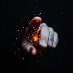 Aufkleber - Quantum Spark Innovation Immersive Digital Interaction Visualizing Transformative Technologys Explosive Potential in Next-Generation Creative Disruption